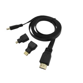 [유커머스] HDMI 1.4 케이블 3in1 * Mini HDMI/Mico HDMI 젠더 포함 *, 1개