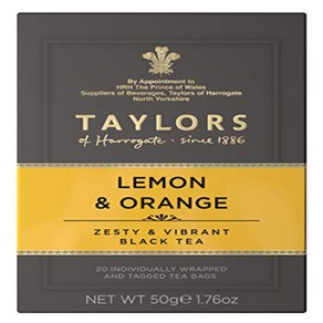 Taylos of Haogate Lemon & Oange Black Teabags 20 Teaba Taylos of Haogate 레몬 & 오렌지 블랙 티백 20티, 1개, 154.22g