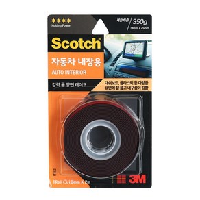 3M 스카치 자동차 내장용 폼 양면 테이프 18mm x 2m, 1개