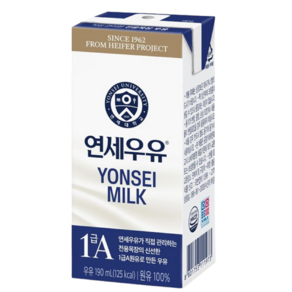 연세우유 멸균 흰우유, 190ml, 24개