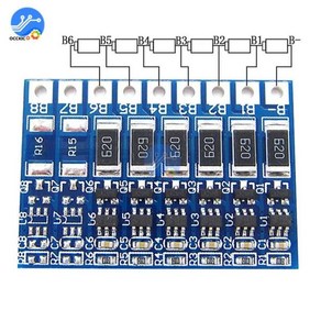 BMS 리튬 배터리 충전기 보호 보드 파워 뱅크 밸런서 리튬 이온 Lipo PCB 보호 회로 3S 4S 5S 6S 7S 8S, 04 fo 6S