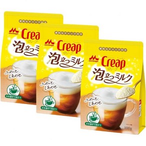 일본 모리나가 밀크 크리프 포밍 밀크백 커피 크림 100g 3팩 483880, 3개, 1개입