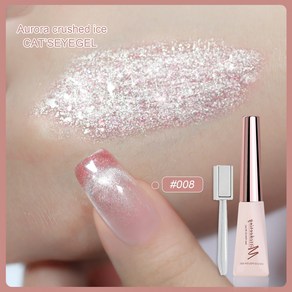 아이스 크리스탈 캣츠 자석 젤 네일 10ml 마그넷 홀로그램 글리터, 1개, 8 피치(자석포함)