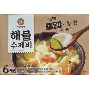 이가자연면 해물수제비, 188.5g, 6개