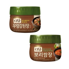 다담 냉장 우렁강된장 양념 500g 1개+보리쌈장 570g 1개