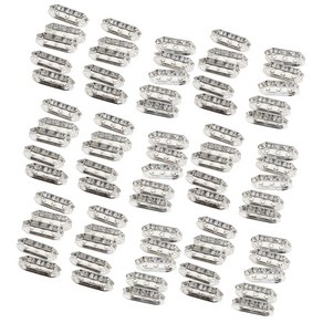 GHSHOP 100Pcs 라인 석 3 구멍 스페이서 비즈 바 금속 보석 커넥터 공예, 18x7x4mm, 은빛, 1개