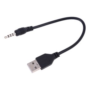 USB Male에서 3.5mm 오디오 스테레오 케이블 USB Male에서 3.5 Jack 커넥터 플러그 케이블 어댑터 오디오 커넥터 액세서리 MP3, 검은색, 1개