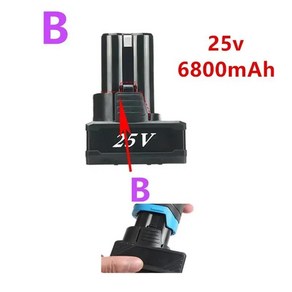 전동 공구용 범용 충전식 리튬 배터리 전기 스크루 드라이버 전기 드릴 리튬 이온 배터리 V25 v 6800mAh 신, 25V 6800mAh-B, 1개