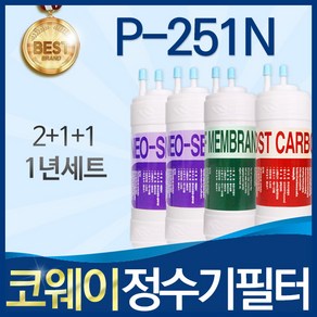 코웨이 P-251N 고품질 정수기 필터 호환 전체세트, 선택02_ 1년관리세트(2+1+1=4개)