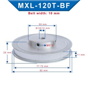 벨트풀리 MXL 160T 슬롯 풀리 휠 타이밍 크기 너비 11mm 10/12mm 보어, 02=12mm_11mm_1개, 1개, 2) 12 mm - 11 mm - 1 개