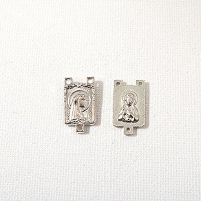 비즈아이 [7387-11]종교펜던트 메탈 마리아와예수방석 양면 10x18mm 대백 1개