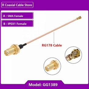 UFL/u.FL/IPX/IPEX-1 여성 잭 동축 RG178 RF 피그 테일 케이블 WIFI 3G 안테나 연장 코드에 1PC F 남성 벌크 헤드, [04]SMA F to IPEX1 F_[04]25CM, 1개