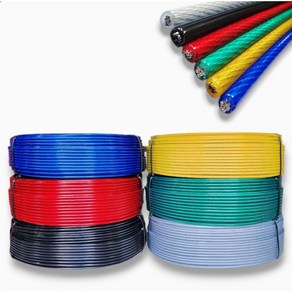 코팅와이어 로프 3mm 4mm 5mm 6mm 8mm 10mm 100M 국산 PVC 농자재 유인 줄, 녹색투명, 3mm(100M), 1개