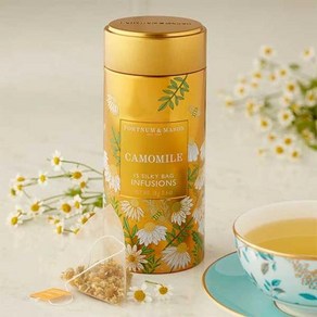 영국 포트넘 앤 메이슨 FORTNUM & MASON Camomile Infusion 카모마일 인퓨전 꽃차 틴 15실키티백, 1개, 15개입