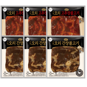 올반 바짝 오리 불고기 고추장불고기 3팩+간장불고기 3팩, 200g, 6개