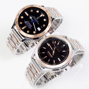 오르몽트 갤럭시워치4 클래식&워치4 유무광혼합콤비 메탈스트랩 46mm 42mm 44mm 40mm 호환 +공구, 로즈골드콤비, 1개