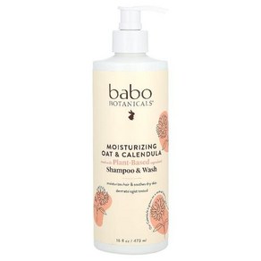 Babo Botanicals 모이스처라이징 샴푸 워시 오트 카렌듈라 473ML 16FL oz), 1개