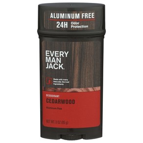 Evey Man Jack Deodoant Stick Aluminum Fee Cedawood 3 Evey Man Jack 데오도란트 스틱 알루미늄 없음 시더우드 3온, 85g, 1개