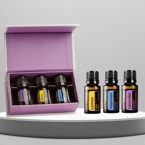 도테라 인트로 키트 3종 아로마 오일 (라벤더 레몬 페퍼민트 각 5ml) 식용, 1개