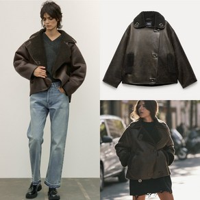 ZARA 자라 더블 페이스드 릴렉스핏 무스탕 점퍼 Z1159