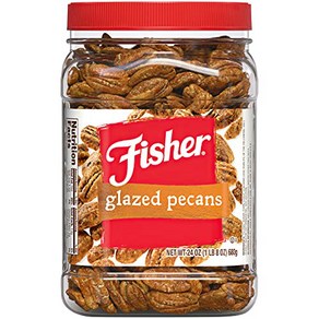 Fishe Snack Glazed Pecans 24 Ounces Made with Who Fishe Snack Glazed Pecans 24온스 매머드 피칸 전체로 제조, 글레이즈드 피칸_24온스(1팩), 1개, 680g