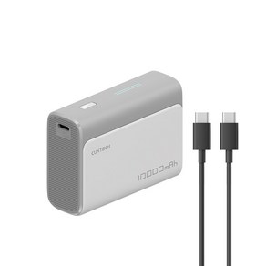 CUKTECH 쿡테크 미니 포켓 보조배터리 30W 고속 충전 보조배터리 10000mAh+C타입 고속 충전 케이블 세트/기내반입, 그레이