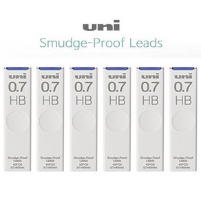 UNI 유니 0.7mm 샤프심 세트, 0.7mm 유니 UL-S-HB 6개 세트