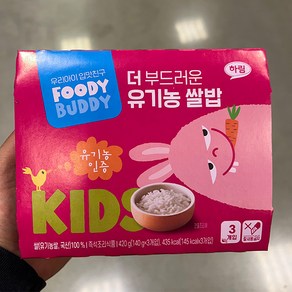 푸디버디 더 부드러운 유기농 쌀밥, 140g, 3개