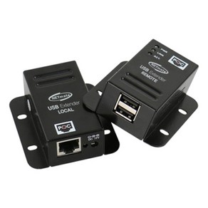 [강원전자] NETmate USB 2.0 리피터 송수신기 세트 KW-412C 벽걸이형 [최대50M/RJ-45], 단일 모델명/품번, 1개