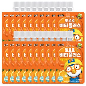 뽀로로 비타플러스 어린이 키즈음료 100ml 20개 딸기 오렌지 포도