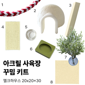 도마뱀 크레스티드게코 세트 사육장미포함 장식세트 사육장 꾸미기 크리스마스 20x20x30cm, 1개