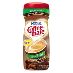 COFFEMATE 크리미 초콜릿 슈가 프리 파우더 커피 크리머 10.2온스. 캐니스터2개 팩, 2개