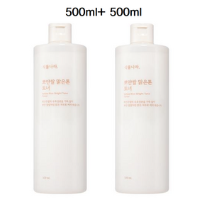 [NEW] 식물나라 뽀얀쌀 맑은톤 토너 500mL, 2개