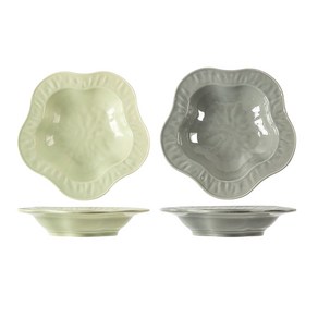 BLOWFISHFUGU 아이디어 플라워파스타접시 예쁜 파스타접시 스테이크접시 수프 쟁반 20CM, 2개, A+C