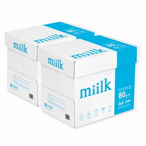 한국제지 밀크 A4 용지 80g 2박스(5000매)/복사용지/MIILK, 단일속성, 상세 설명 참조, 상세 설명 참조