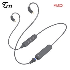 TRN BT3XS Bluetooth 헤드폰 라인 MMCX/0.75/0.78/QDC/S/C 핀 IPX6 무선 업그레이드 라인 KZ Casto TRN MT4 SE535 라인, Black MMCX, 1개