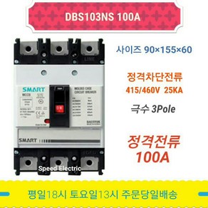 대륙 DBS103NS 100A 배선용차단기 3P100A MCCB, 1개