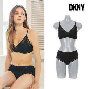 DKNY [DKNY] 22SS 시티 뮤즈 콜렉션 브라팬티 2종 세트 블랙