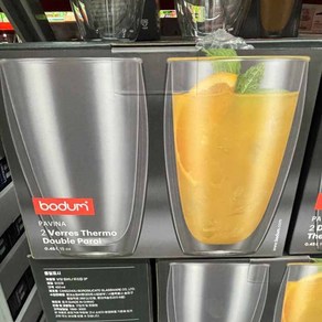 코스트코 보덤 파비나 유리컵 2P 450ml BODUM 보온기능 실리콘환기구