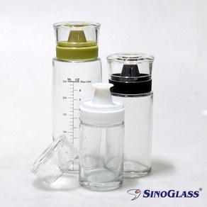 시노글라스 맑고 투명한 유리 실리콘 오일병 100ml(2p) 170ml(2p) 300ml(1p)/선물포장가능, 100ml(2p)_화이트, 2개