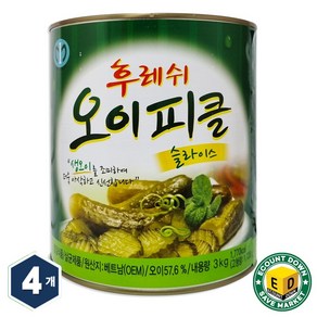 일미 후레쉬 슬라이스 오이피클, 4개, 3kg