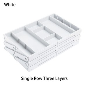 멀티 레벨 접이식 확장형 책상 정리함 트레이 사무용품 주방 2 3 층 서랍, 02 1 Row 3 Layes
