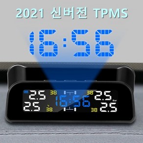 Develuck 2021버전 타이어 공기압 측정기 TPMS 온도 모니터링 태양광충전 USB충전 컬러 디스플레이 자동밝기 시스템, 1개