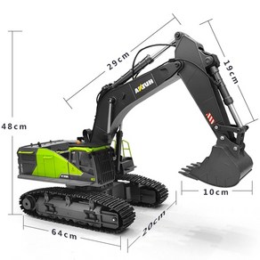 rc자동차 114 huina 1593 582 rc 굴삭기 덤퍼 트럭 크롤러 합금 트랙터 로더 2.4g 무선 조종 자동차 엔지니어링 장난감 만14세이상