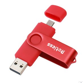 ROTIESS USB3.0 c타입 대용량 유에스비메모리 2in1 OTG 빨간, 512GB