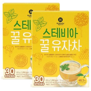 맥널티커피 스테비아 꿀 유자차, 15g, 30개입, 2개