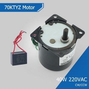 AC 영구 자석 동기 모터 저속 CW/CCW 2.5 pm 5 10pm 15 20 30 50 60 80 110pm 160KG 70KTYZ 40W AC220V, 6)30pm no backet, 1개