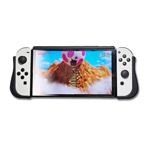 독충전 가능 nintendo switch OLED 그립 커버 케이스, 화이트 (133-1012), 1개