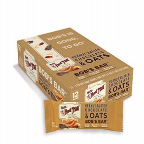 Bob's Red Mill Peanut Butte Chocolate and Oats Bob's Ba Bob's Red Mill 땅콩 버터 초콜릿과 귀리 Bob's Ba 12개, 1.11kg, 1개