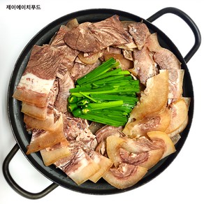 [2차커팅O] 한우 소머리수육 소머리고기 슬라이스 우설포함 냉동 익혀나온 소머리수육 3mm, 1개, 1kg